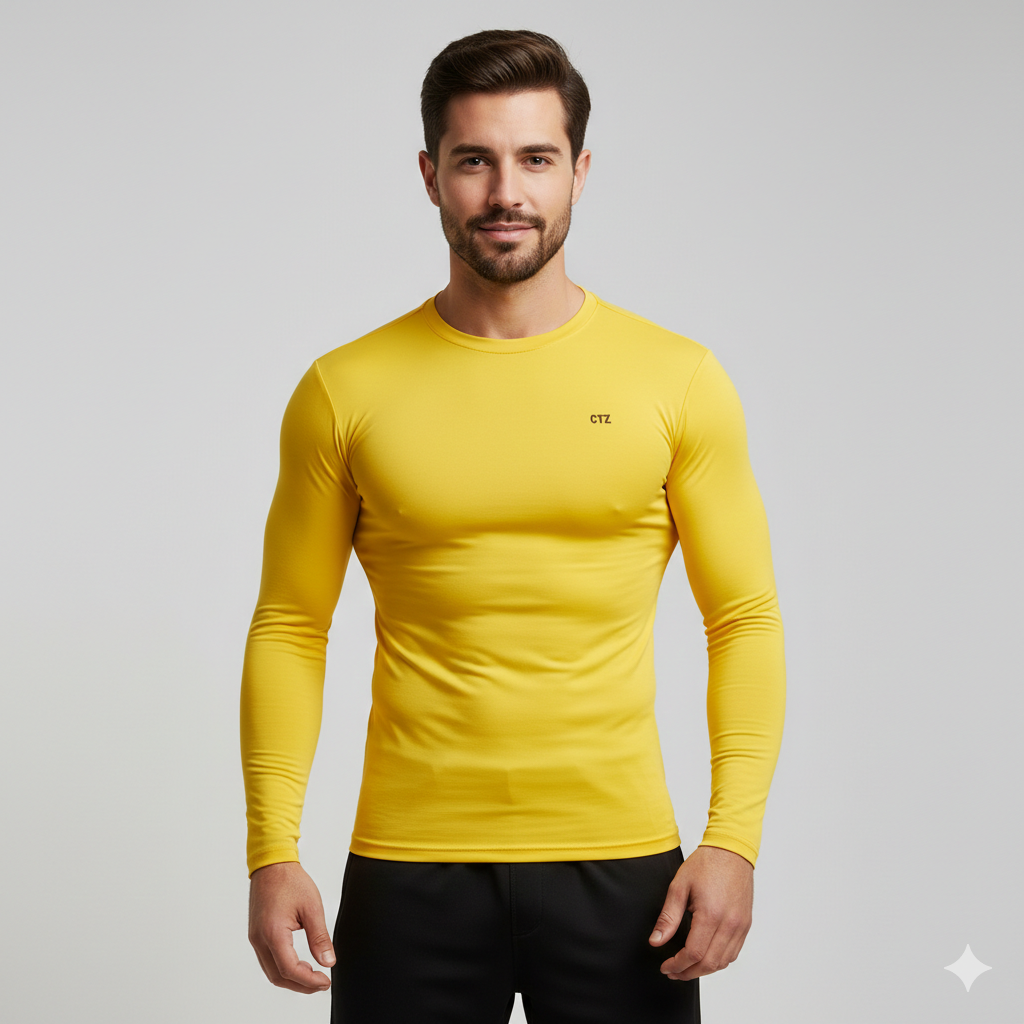 yellow dri fit long sleeve shirt
