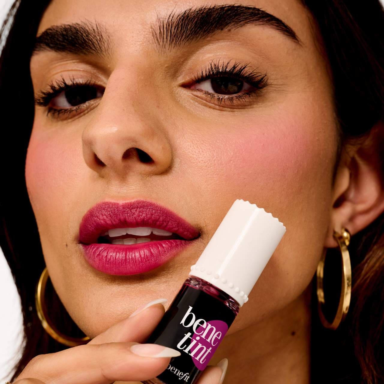 Makeup Rose Lip & Cheek Stain Tint - cherry Red / blossom pink For Women and For Girls