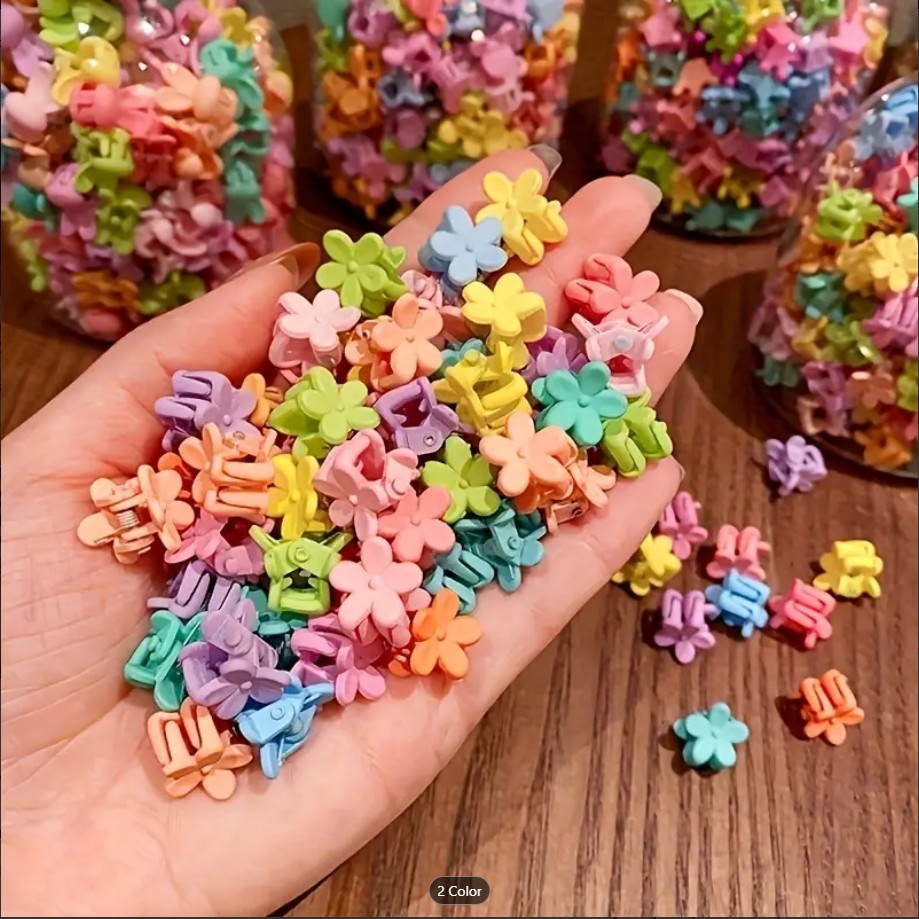 72  PCS Mini Flower Hair Claw Clips for Kids – Assorted Colors, Cute Plastic Hair Accessories for Girls Ages 3-14 | Gentle Grip for Fine Hair, Non-Slip, Versatile & Stylish Daily Wear Hair Clips