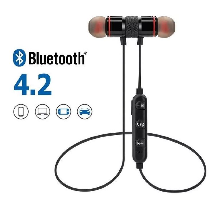 M5 Wireless Magnetic Bluetooth Neckband | Sports Earphones | Stereo Sound | Mic for Calling | Connect With All Bluetooth Devices.