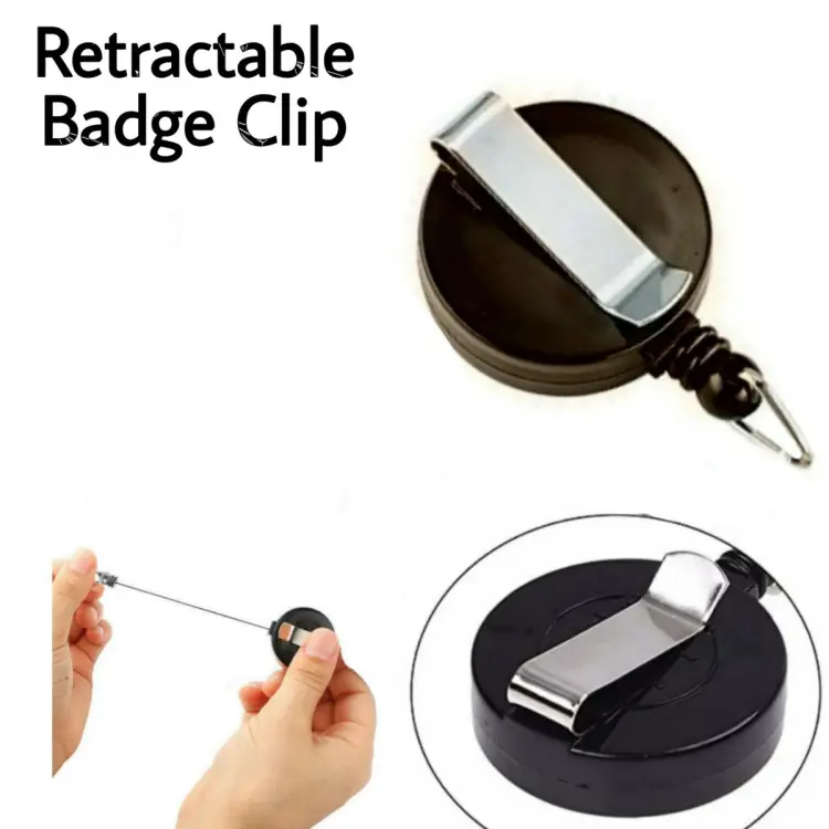 1 Pcs Retractable Keychain Key Ring ID Badge Holder Multitool Belt
