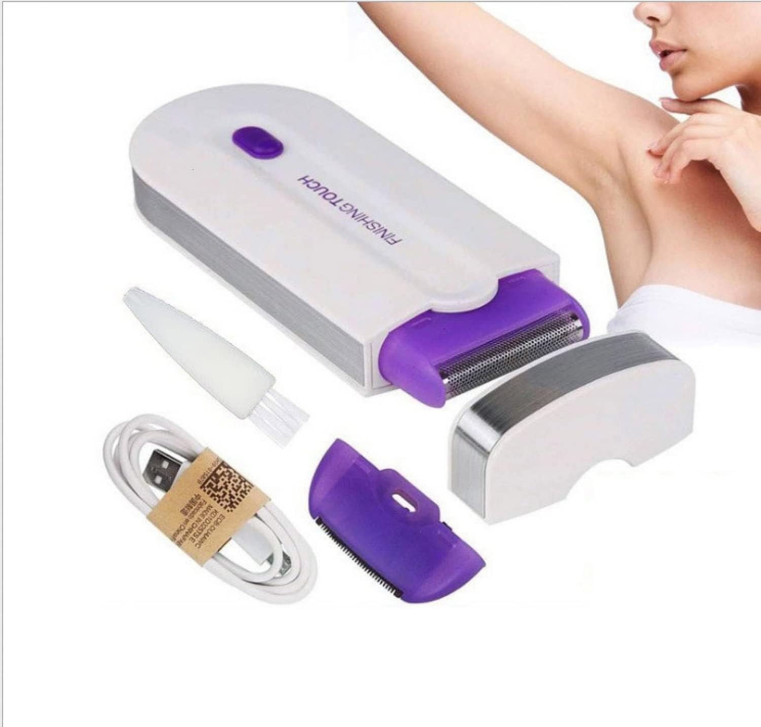 Finishing Touch Painless Rechargeable Hair Remover for Women – Instant Hair Removal Tool with Built-in Light, Smooth Shaving for Face & Body, Gentle Epilator for All Skin Types