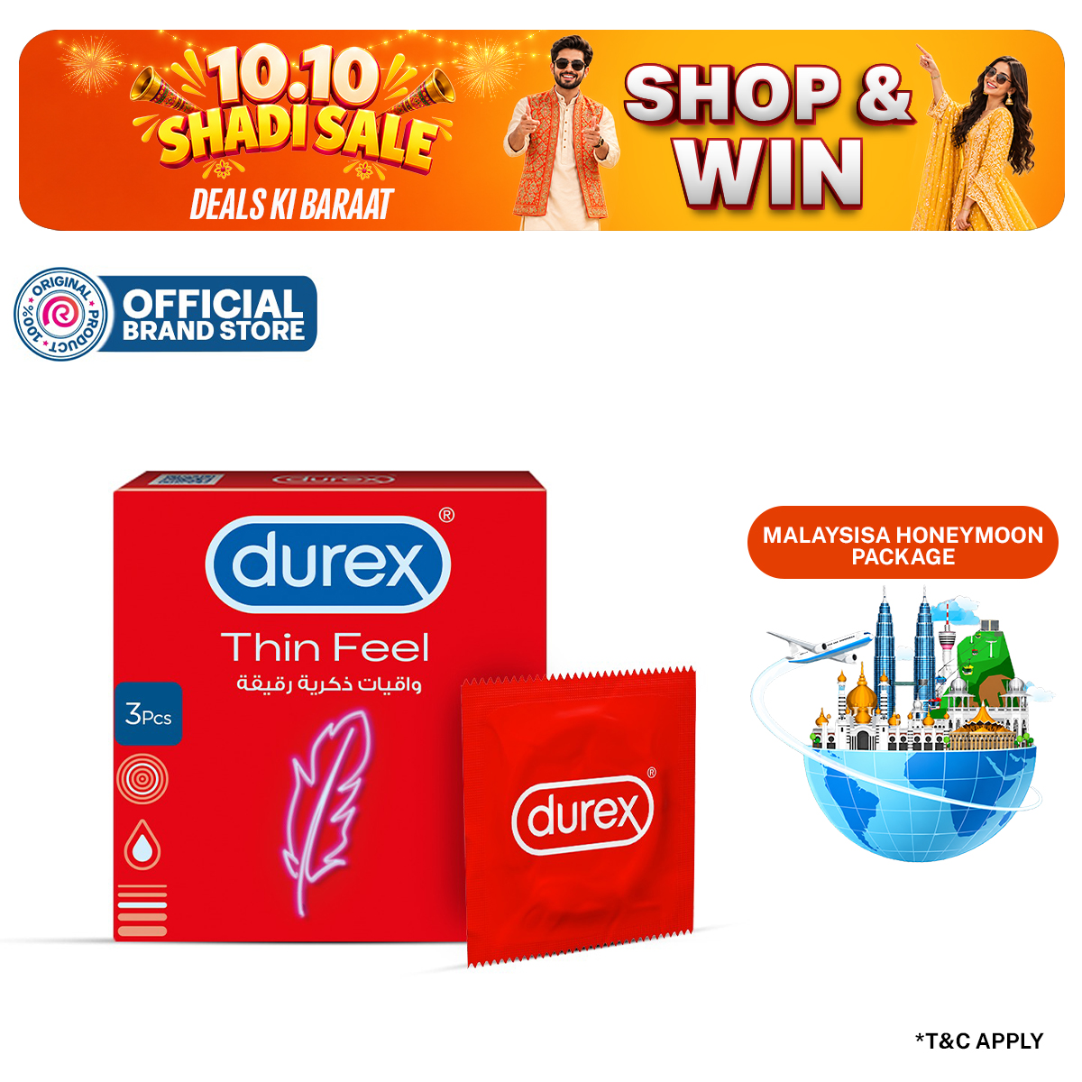 Durex Condoms Thin Feel 3 Pieces