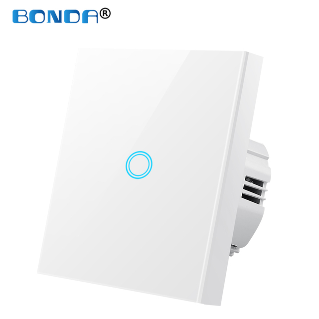 Touch Sensor Switch EU Standard Tempered Crystal Glass Power 1 2 3 Gang ...