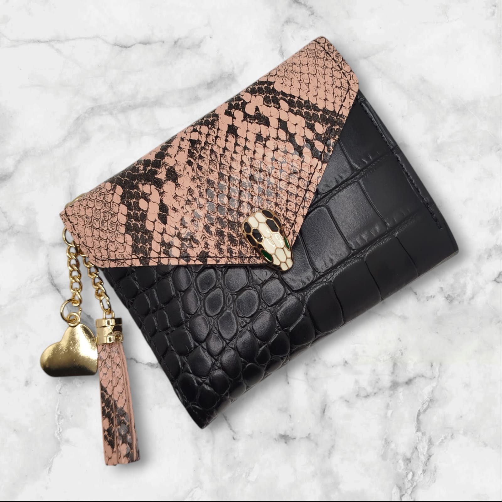 Mini Trifold Wallet for Girls and Women, PU Leather, Zip Closure, Compact Design