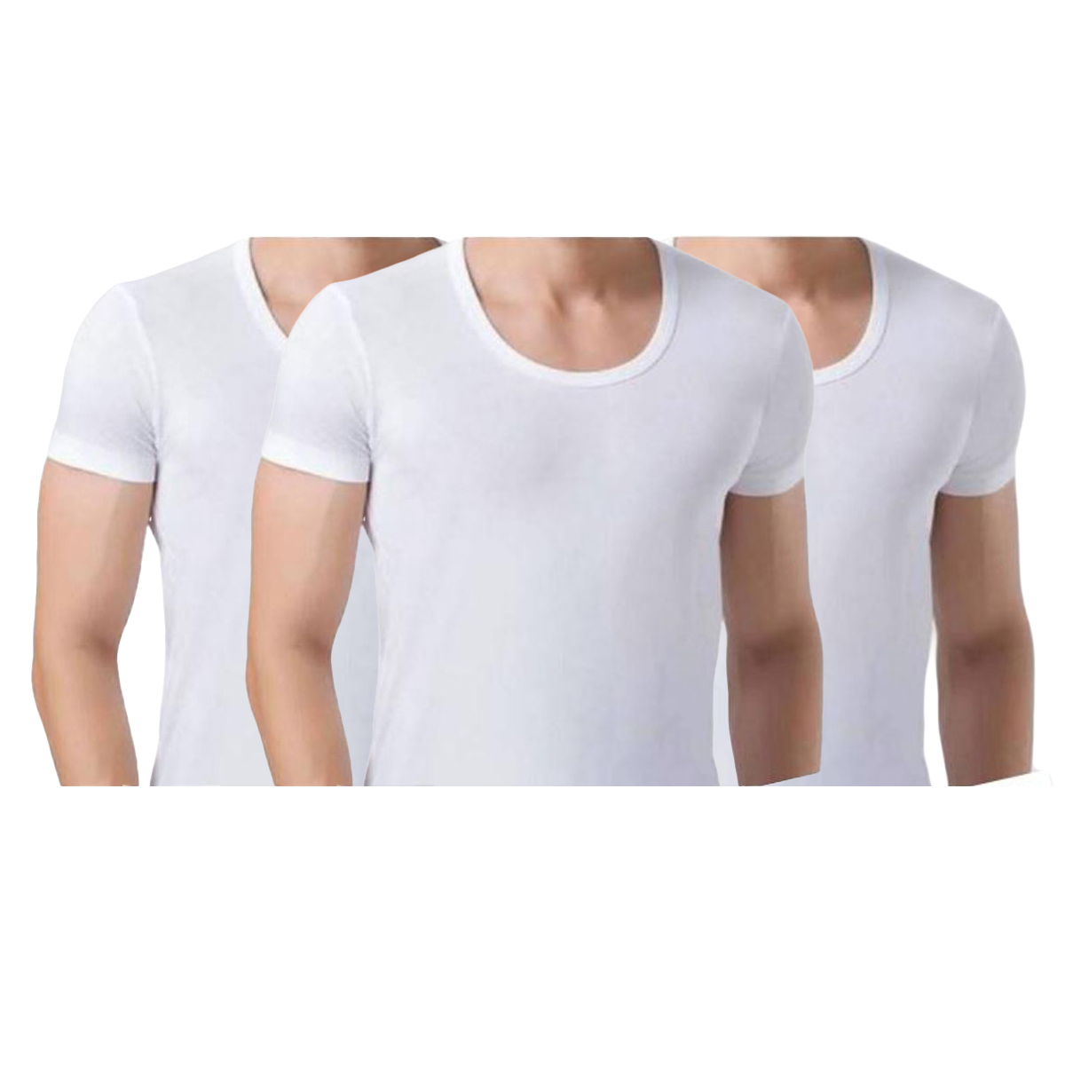 Men Banyan, Bazoo-Half Sleeves - Pack of 3 - Men Vest - Cotton - Inner wear - White