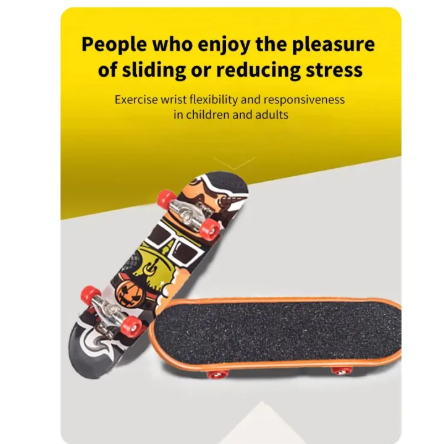 01 Pcs Alloy Finger Skateboard Fingerboard with Pressure Relief and Venting Function Fingertip Skateboard Toy