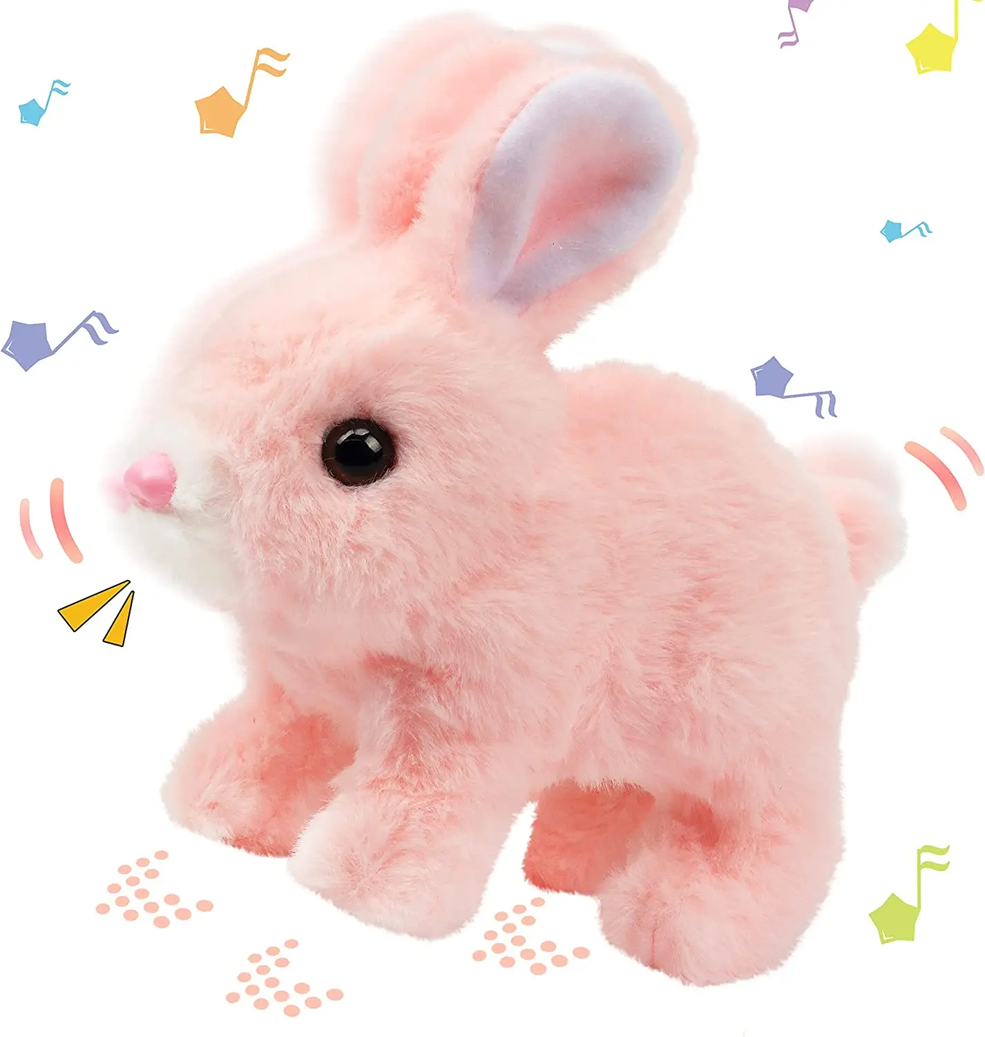 Interactive Walking & Talking Bunny Toy for Kids – Electronic Plush Rabbit with Wiggle Ears, Twitching Nose, Hopping Action – Battery Operated Easter Gift