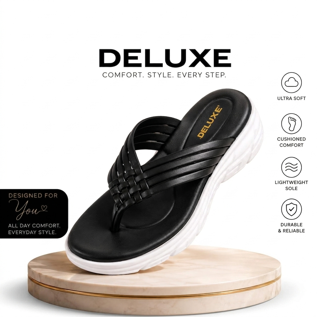 Deluxe Footwear Lightweight Extra Soft Ladies Slippers | Soft & Comfortable Slipper for Women | Waterproof slippers for girls | Anti Slippery Sole Casual lady slipper