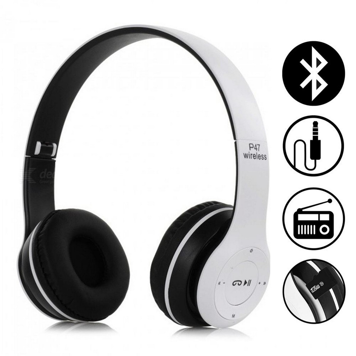 P47 Wireless Headphones Bluetooth Stereo Head phones Foldable Headset with Mic Wireless Built-in Mic compaible for all Android Devices and PC