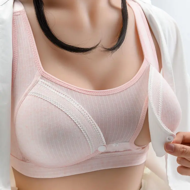 Nursing Bra Top For Feeding Unwired Cotton For Lactating