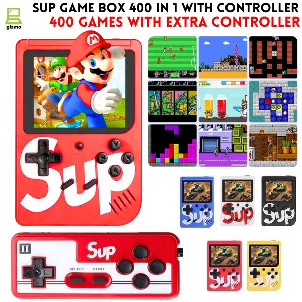 SUP Game Box Plus Console With Controller 400 in 1 Retro Video Games For Kids Handheld Game PAD Gamebox Connects with LCD / TV