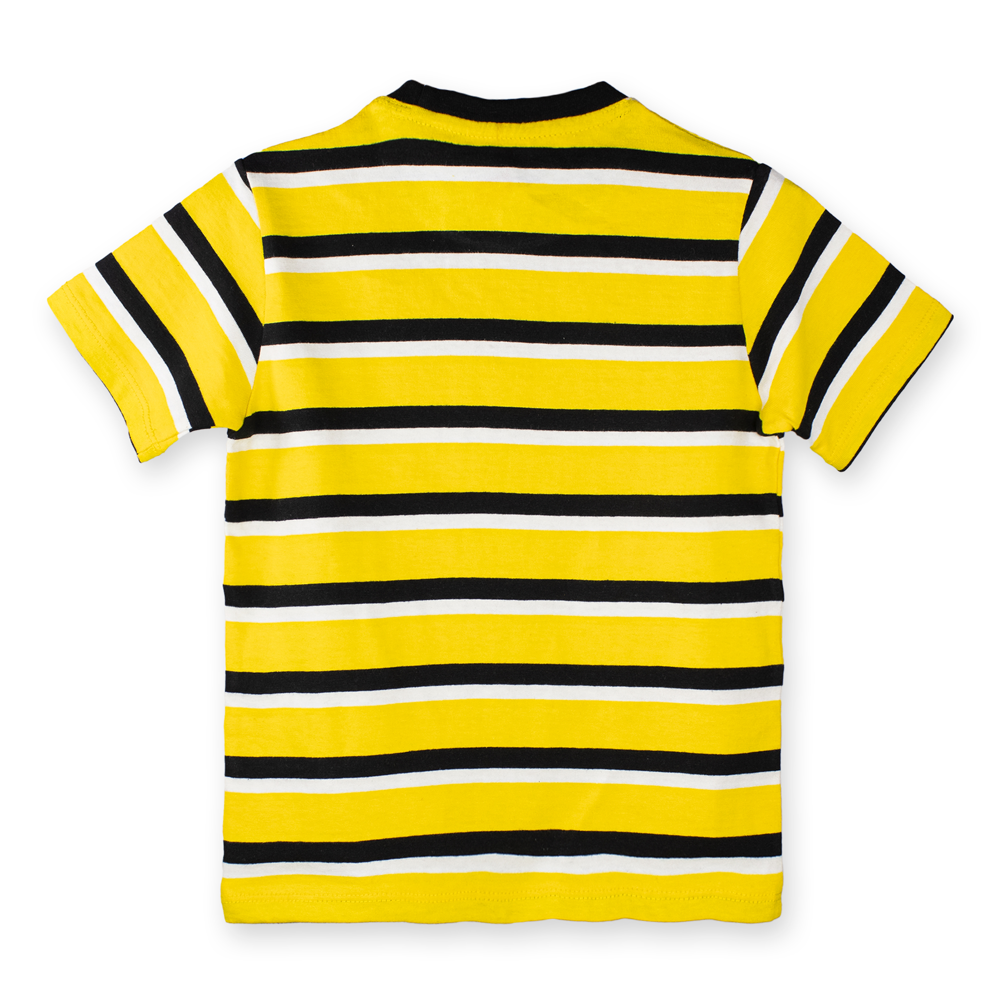 black and yellow striped top