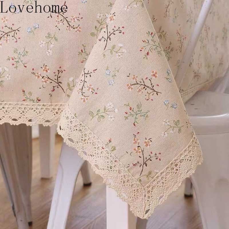 【ZOSR】Pastoral Style Lace Tablecloth 2 4 6 Seater Rectangular Dining