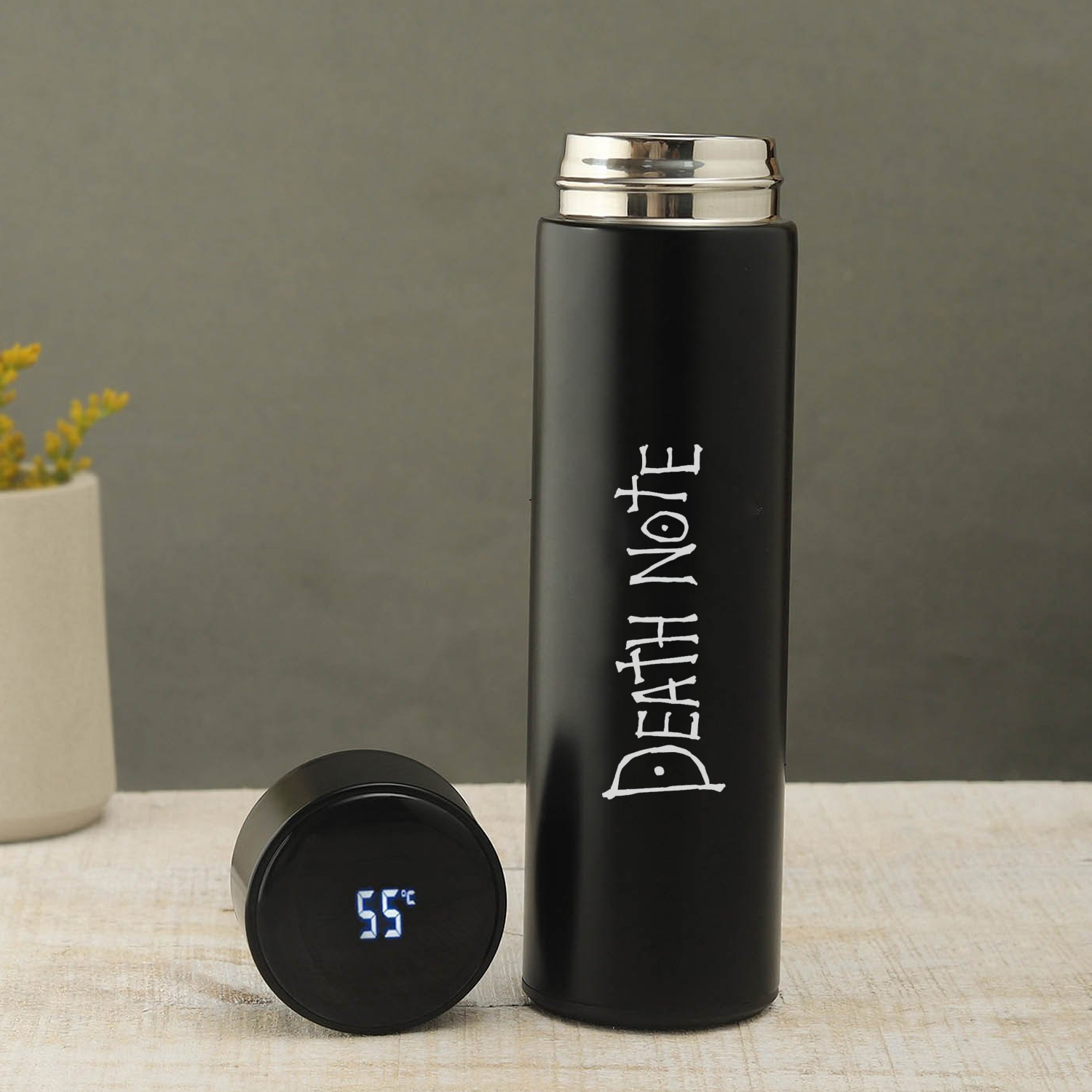 Anime death note logo design temperture Led Water Bottle For Anime death note Fans 600 ML