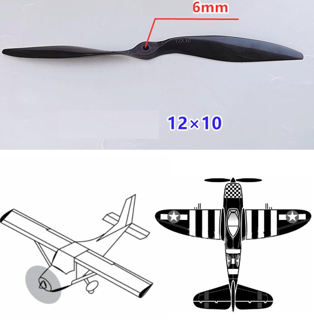 carbon fiber propeller 1210 High Efficiency Blade fixed wing for RC Airplane 12X10