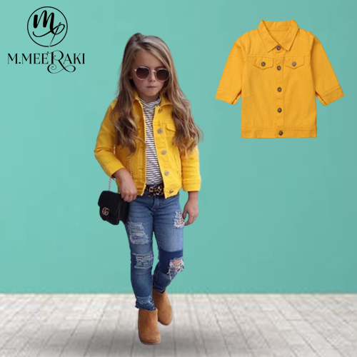 Baby yellow denim clearance jacket