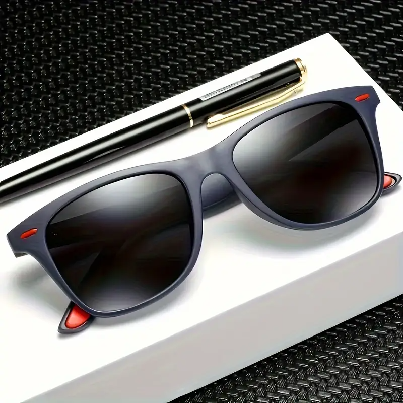 1pc Retro Square Polarized Glasses for Men and Women - Durable Plastic Frame, Anti-Reflective Gradient Lens, Adjustable Hinges, Ideal for Running and Outdoor Activities, Climbing Sports Eyewear