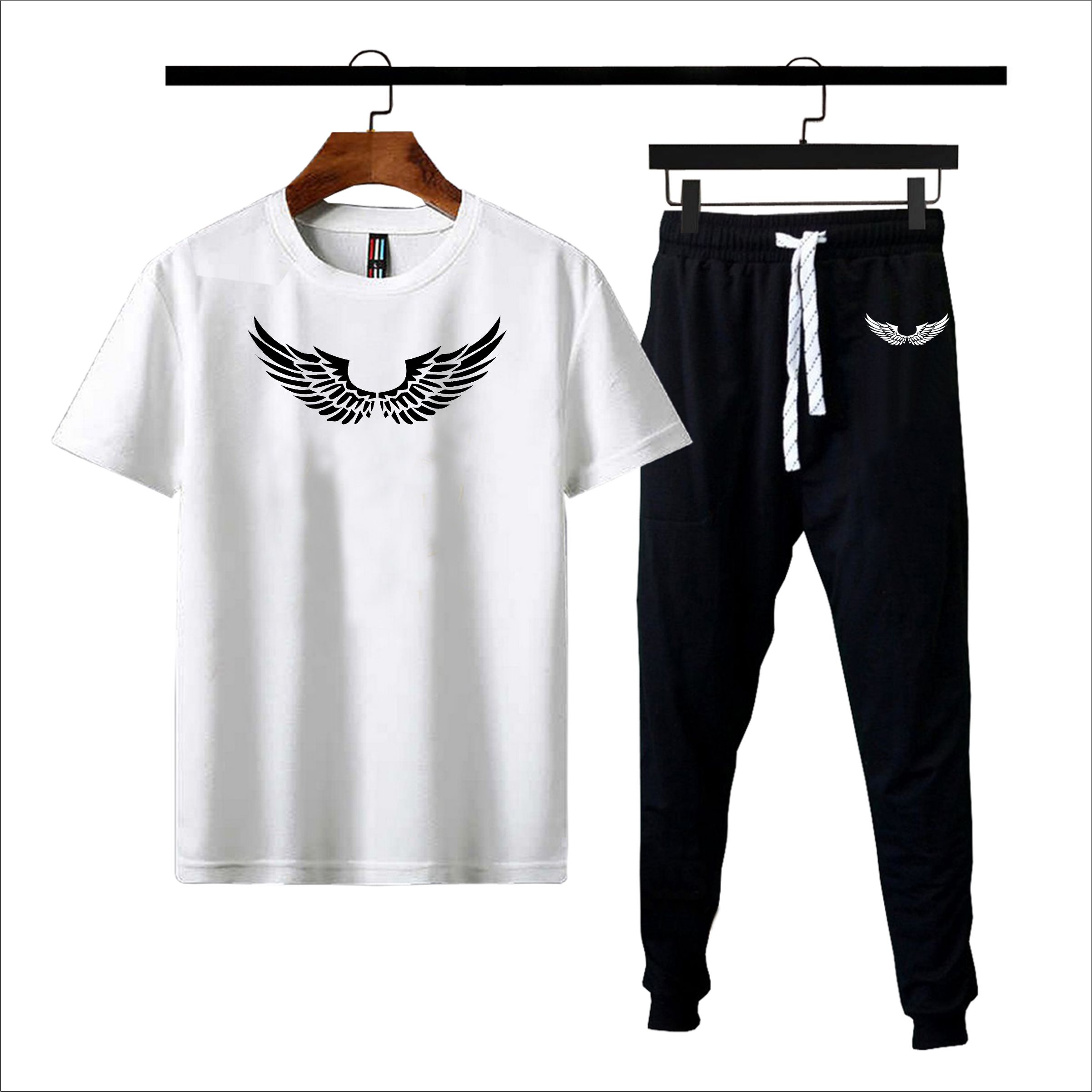 Wings printed summer tracksuit soft & comfortable fabric Tshirt + Trouser for men and boys