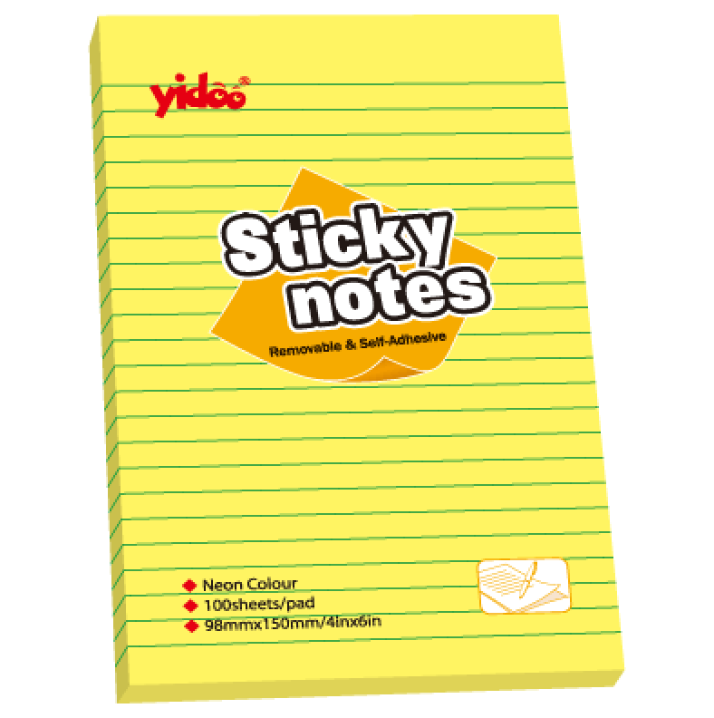Sticky Notes Pk Yidoo Sticky Notes Neon Colors 96X150mm Y06L | Daraz.pk