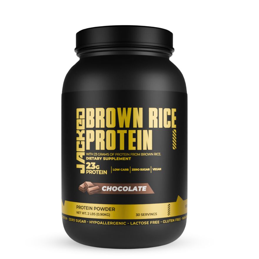 Jacked Nutrition Brown Rice Protein Powder – 2 LBS (28 Servings) | Plant-Based | Lactose-Free | Vegan-Friendly
