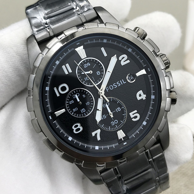 Fossil dean chronograph analog black dial men's watch online fs4721