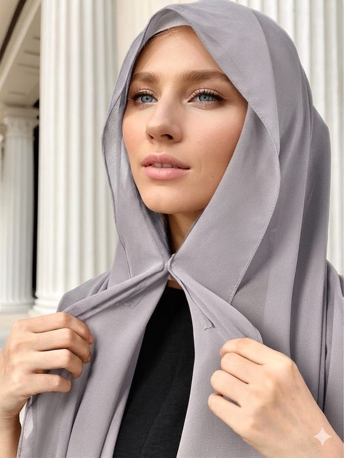 Instant Chiffon Hijab Set 3-in-1 Hijabs Scarf with Built-in Magnets and Undercap Head Wraps with Modal Cap