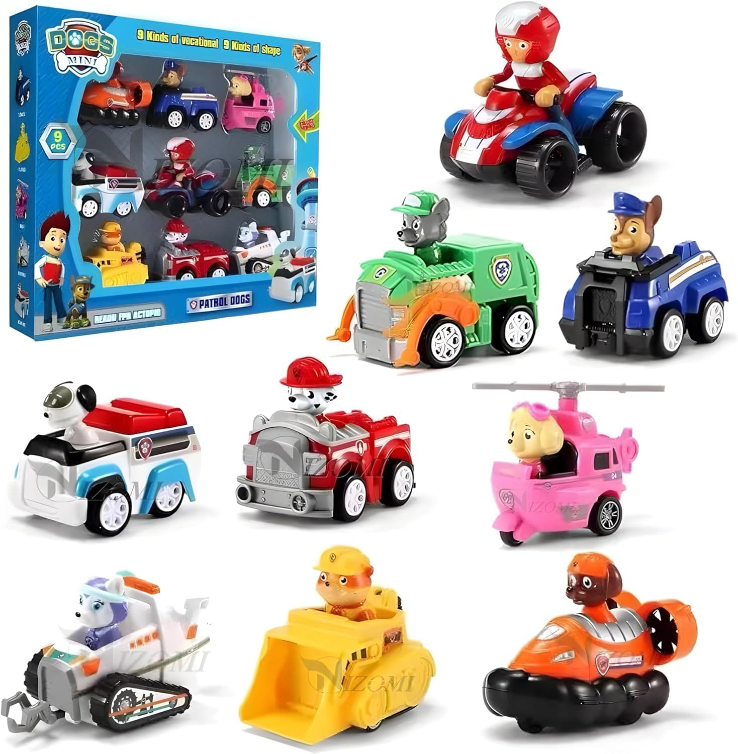 Kids Paw Petrol Die Cast Action Figure Set With Vehicles For Kids Paw Patrol Dogs Rescue Set Puppy Patrol Toys Cars Patrulla Canina Ryder Anime Action Figures Model Car Toy Gift
