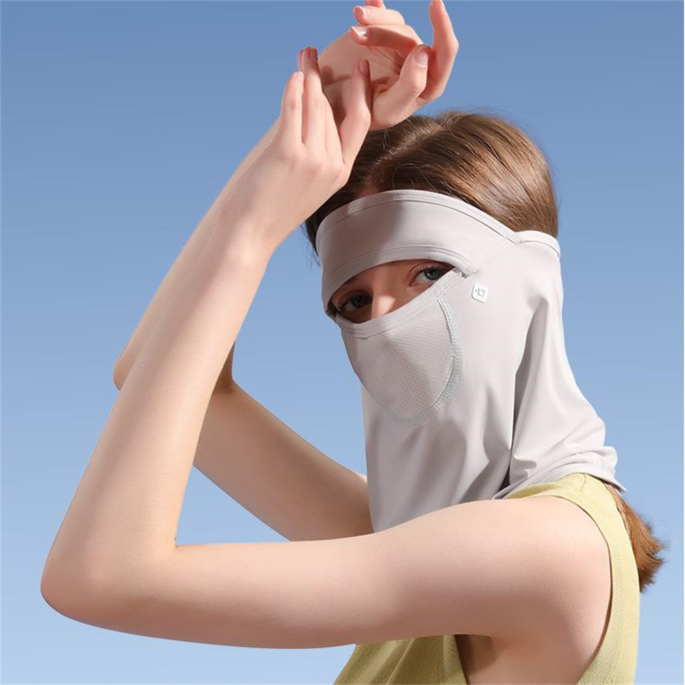 Ice Silk Outdoor Sunscreen Face Mask Breathable Anti Uv Head Scarf