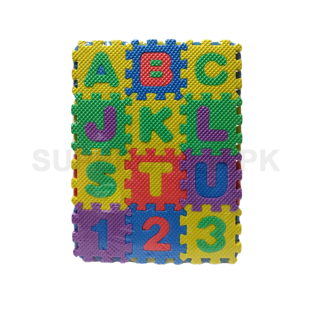 ABC Toy Block Mat Alphabets and Numbers Early Learning Toy Play Foam Puzzle Mat for Kids 36 Pieces 6cm x 6cm