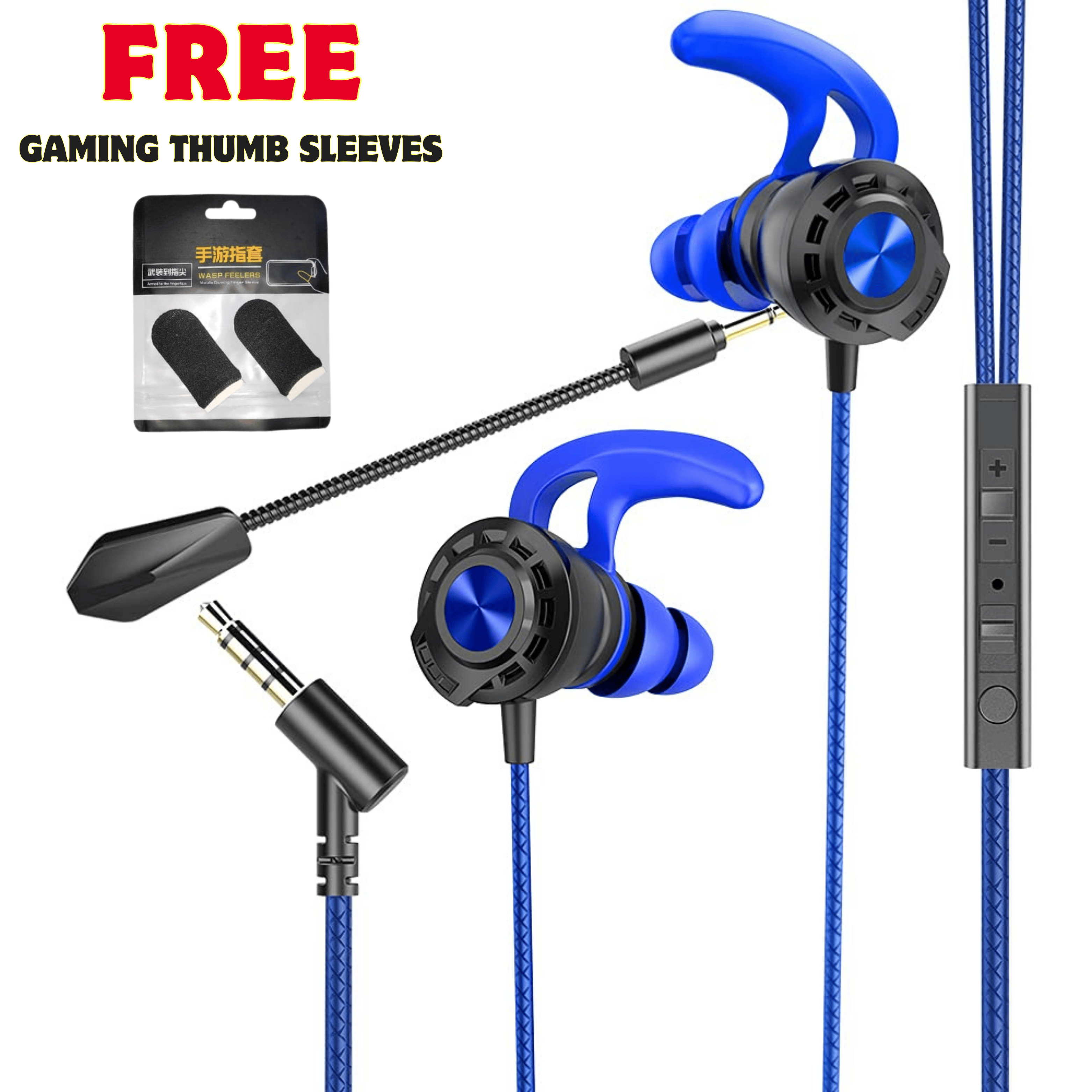 Gaming Handsfree with Dual & Detachable Mic | Wired Noise-Canceling In-Ear Gaming Earphones & Wired Gaming Earbuds | Gaming Headset & Headphones for Mobile, PC, PS4/PS5, Xbox, Switch | 3.5mm, Type-C, Lightning | Best for PUBG, COD, Free Fire, Fortnite