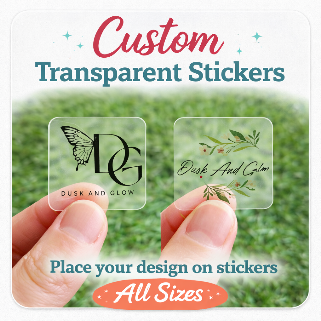 Personalized Transparent Stickers for Packaging | Custom Clear Labels Printing