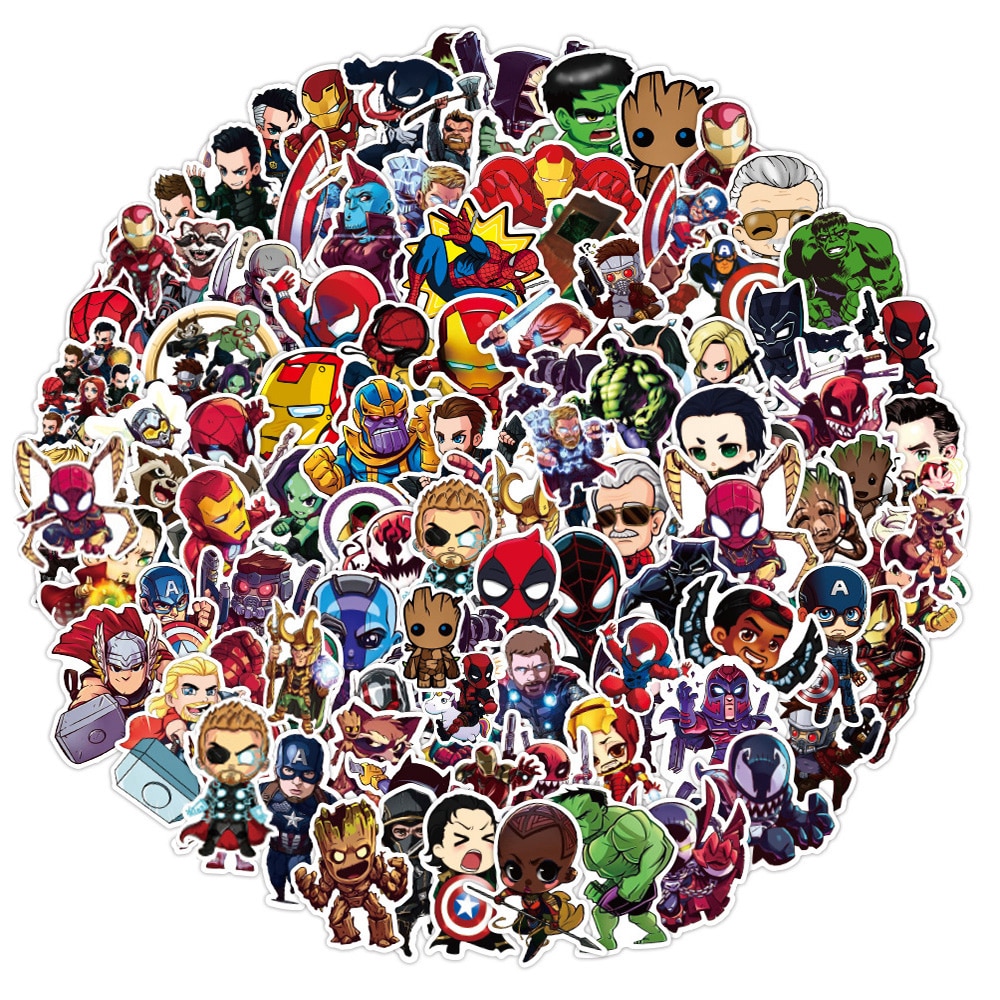 10/30/50/100PCS Disney Marvel The Avengers Cute Super Hero