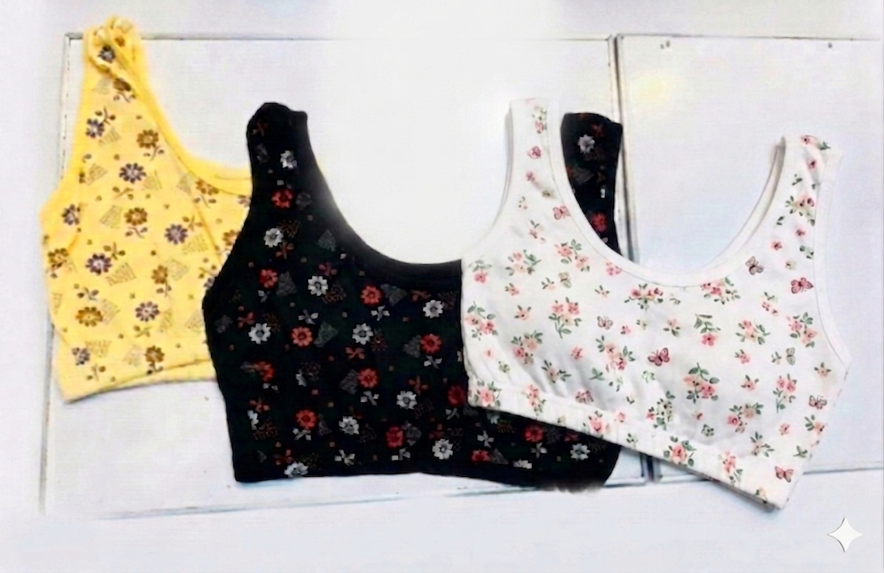 BD Store Pack of 3 Support Blazer for Girls Non-Padded Random Colours Bra For Girls