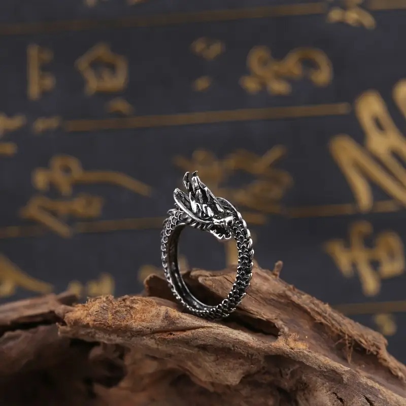 Elegant Dragon Design Alloy Ring, Unisex, Suitable for Gift | Single Ring Style