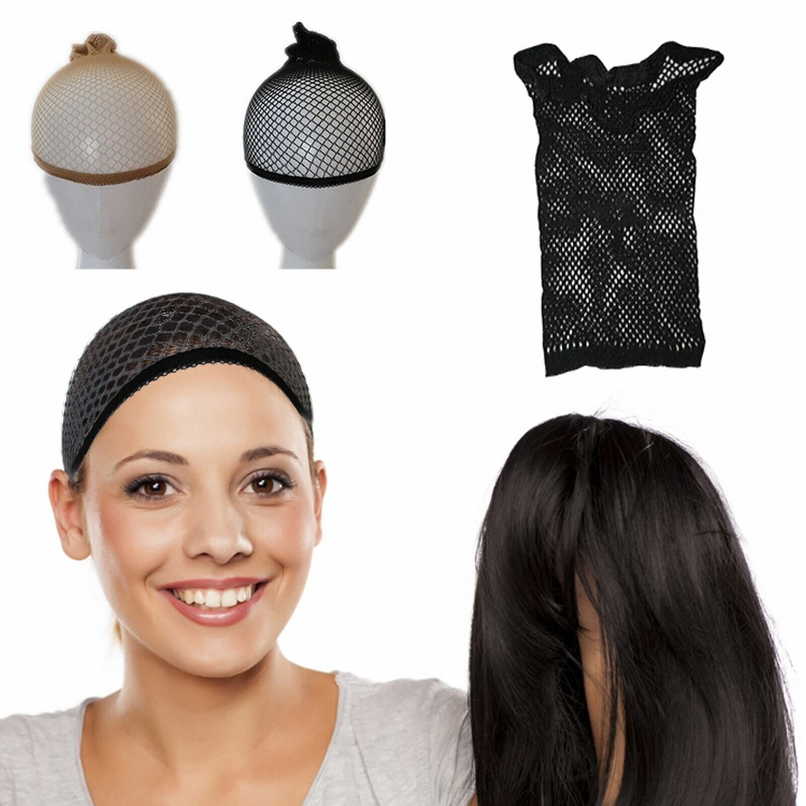 2 pcs Wig Caps Hair Net For Weave Hair Wig Stretch Mesh Cap Breathable Woman