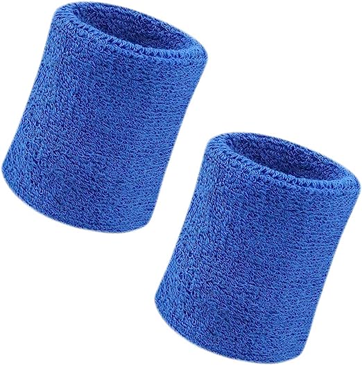 Sweat Bands Wristbands 2Pcs Sweatband Elastic Cotton Wrist Bands Sweat Wristbands Sweatbands for Men & Women Sport Wrist Bands for Sports Running Gym (3.15 x 3.15inch)