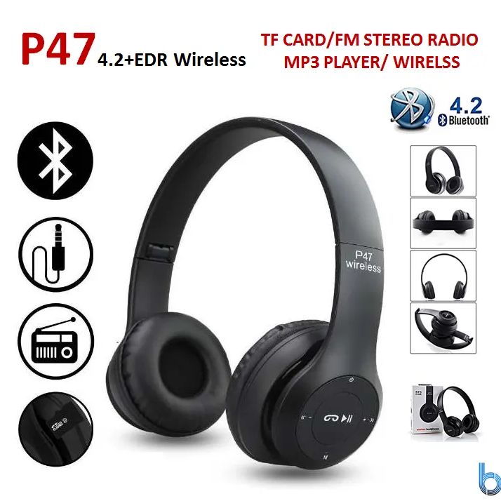 Special Edition P47 Headphone with Pop Window Over The Ear Wireless Bluetooth Headphone Support Sd Card use