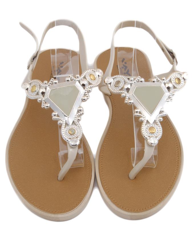 Maya Traders Beige Imported Italian Design Fancy Sandals for Women - BBB04