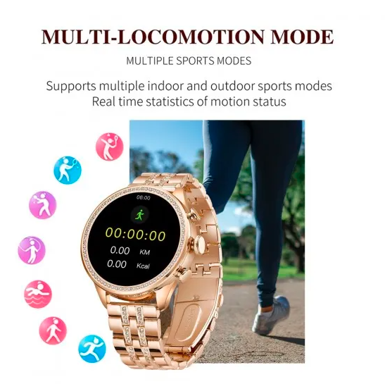 Gen9 Ladies Smartwatch with Strap HD Display 1.3 inch Screen, Bluetooth Calling, Dual Straps (Rose Gold)