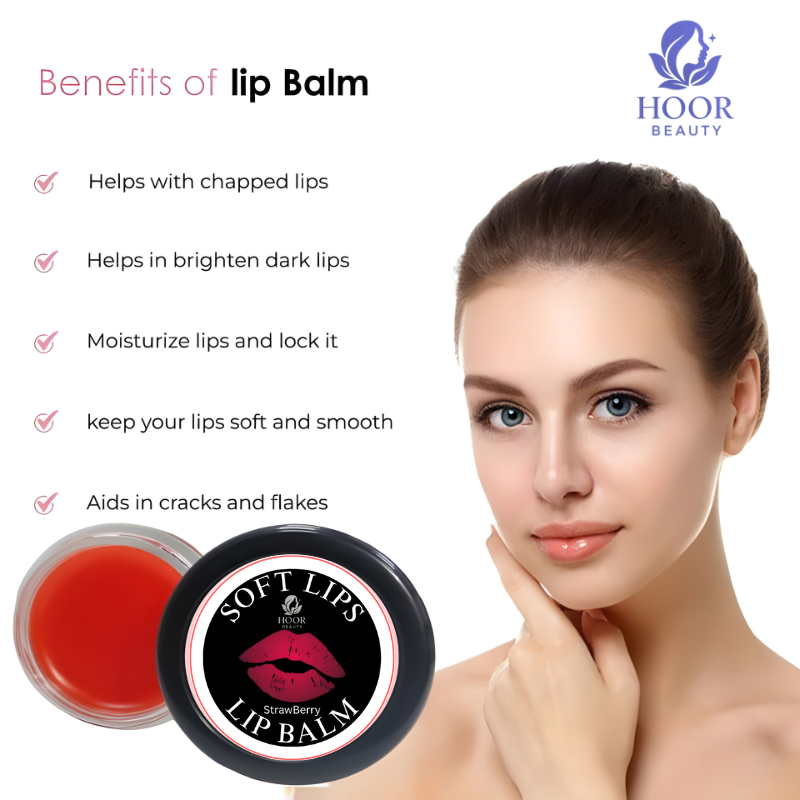 Pink Strawberry Lip Balm | Natural Lip Softener & Brightener