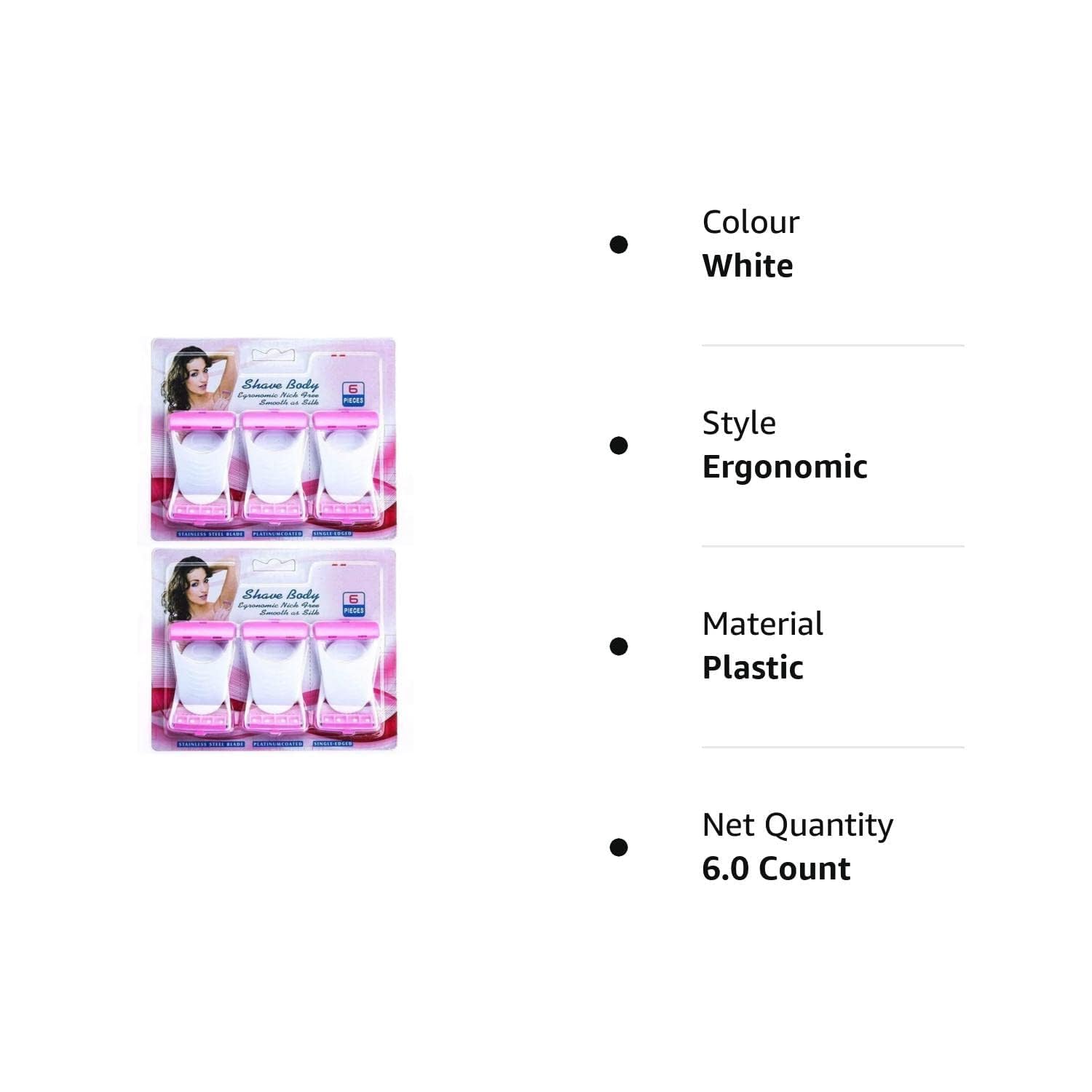 Pack of 06 Safit Women Razor with Tinkle Eyebrow Razor  / Bikini Razor / Women Body Shaving Razor / Ladies Razors / Ladies Body Shave Razors / Girls Soft and Sensitive Skin Body Hairs Removing Razor / Women / Ladies / Girls Safit Hairs Trimer Blade