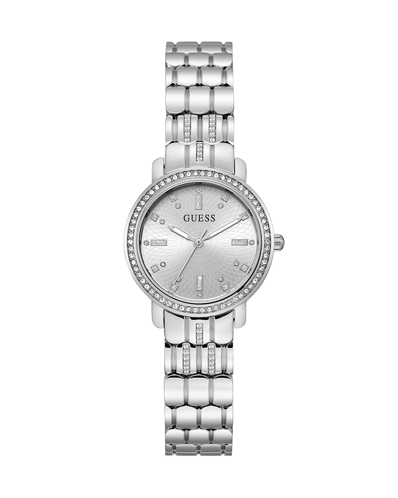 Guess Trend Diamonds Silver Dial Silver Steel Strap Watch for Women - GW0512L1