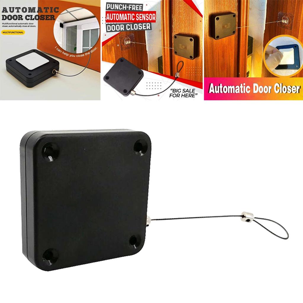 Joernso Automatic Door Closer With 1.2M Steel Wire Adjustable Punch Free Wall Mount Bedroom Bathroom Shower Curtain Sliding Screen Door Opener Closing Dev Joernso Automatic Door Closer With 1.2M Steel Wire Adjustable Punch Free Wall Mount Bedroom Bathroom Shower Curtain Sliding Screen Door Opener Closing Dev