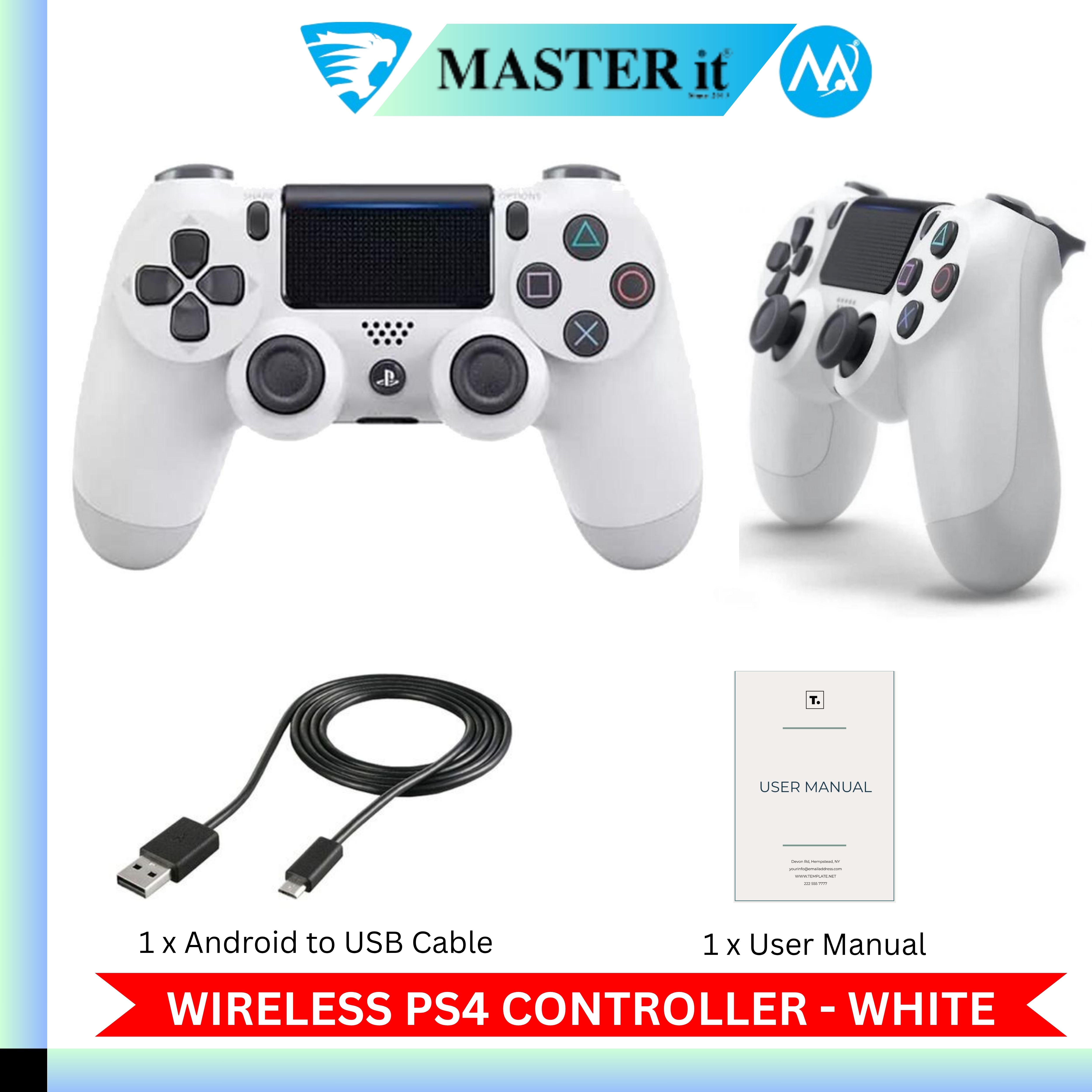 Wired & Wireless Xbox Controller - PC / PS4 / Xbox 360 Controller Wireless Joystick - Microsoft Joystick Xbox 360 With Vibration - Controller , Android, Laptop, PC & Xbox - Black & White