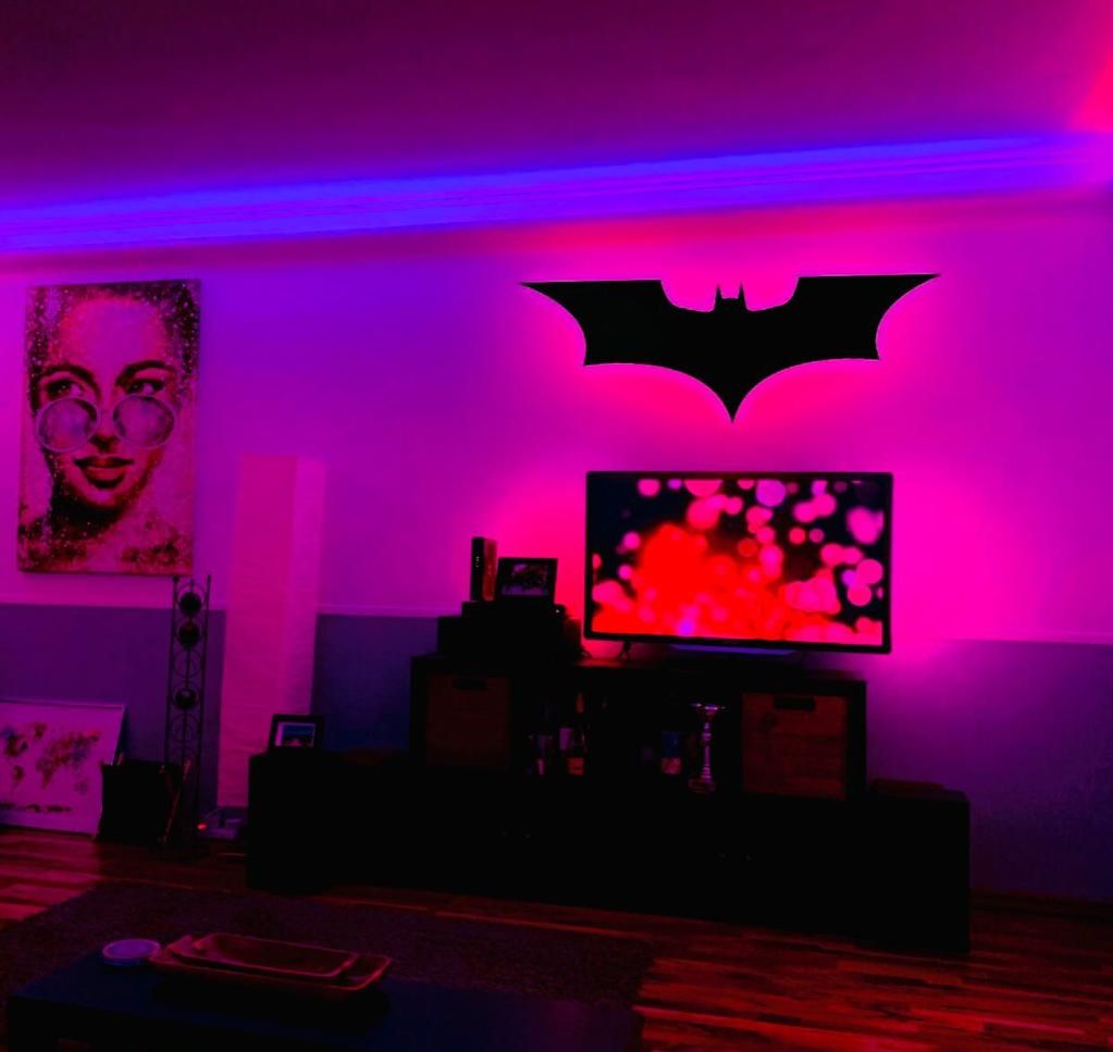 3D Batman Led Wall Lamp - Gaming Decor - ZF Tycoon room decor - Color Black