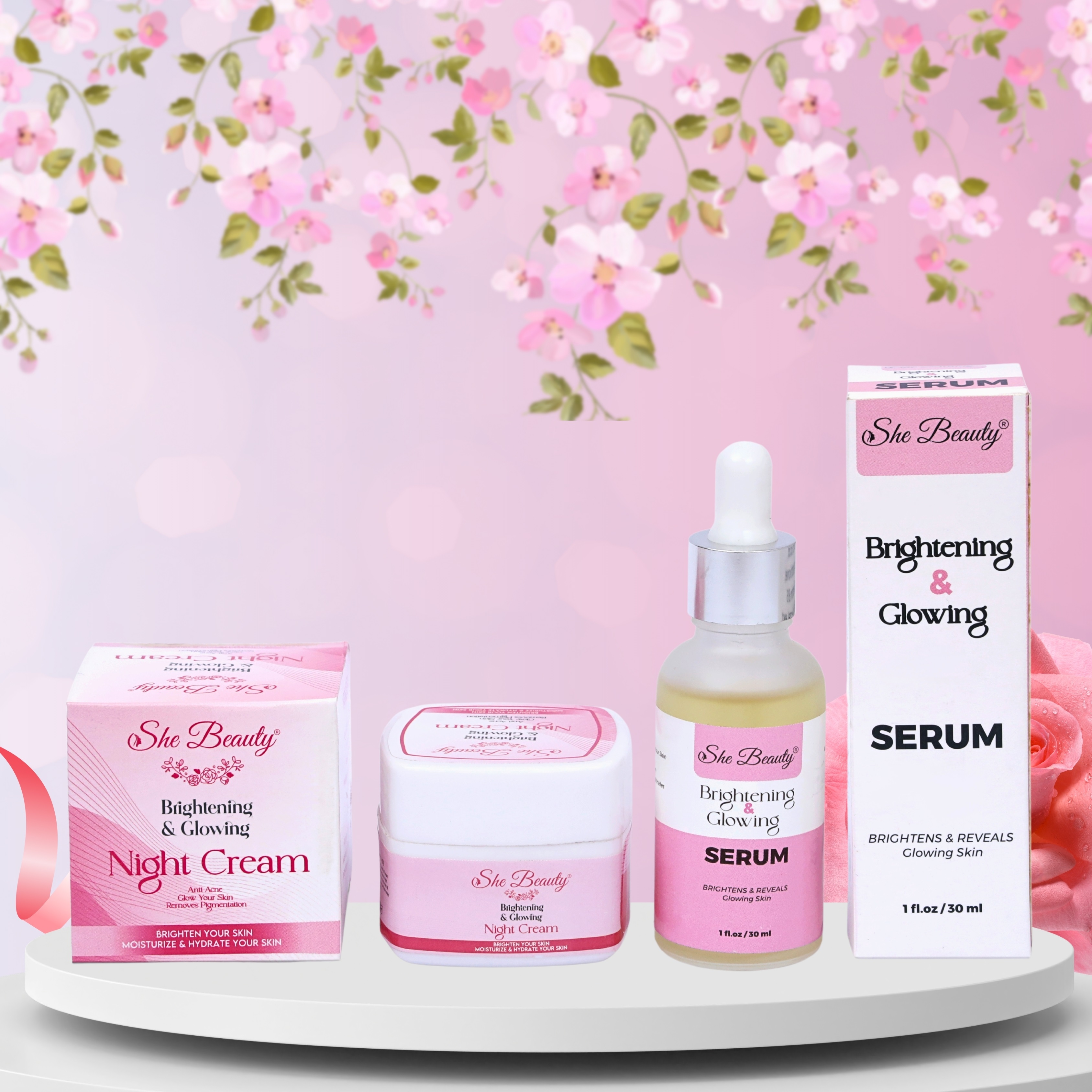 She Beauty Dual Deal Whitening Night Care Cream & Serum