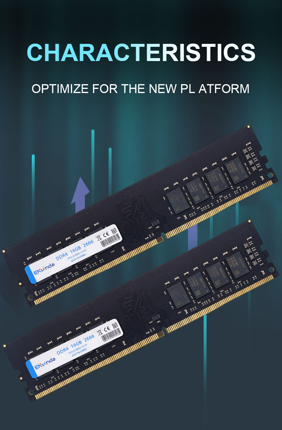 ENVINDA DDR4 PC RAM Memory 16GB 3200MHz DIMM Desktop Intel