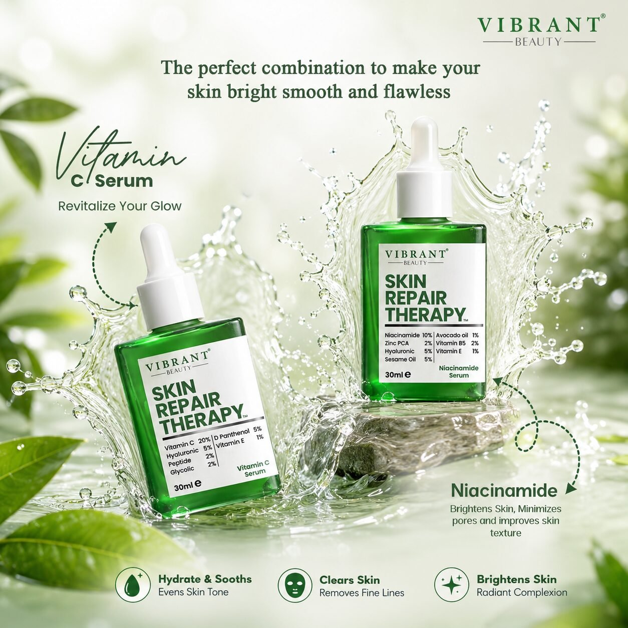 Vibrant Beauty Skin Repair Therapy Vitamin-C + Niacinamide Serum | Skin Care Serum | 30ml