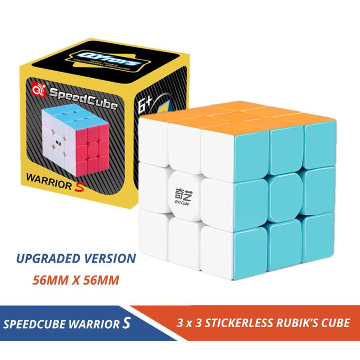 badgeStickerless 56mm Qiyi Warrior S Rubiks Cube 3x3 - Magic Speed Cube Puzzle Toys Rubik's Cube 3x3, Memory and Responsiveness Rubik Cube, Concentration Rubic Cube ( 56mm ) Rubix Cube